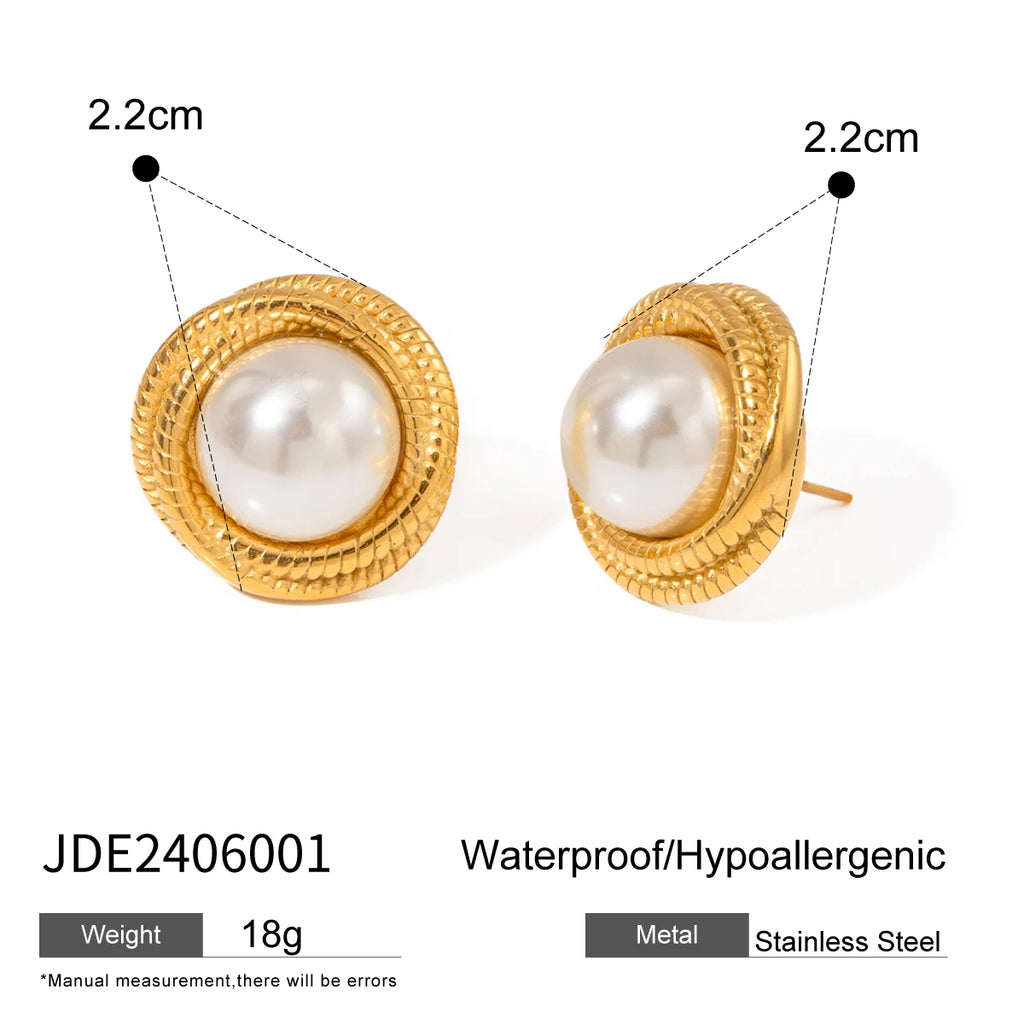 Royal Gold Pearl Earrings