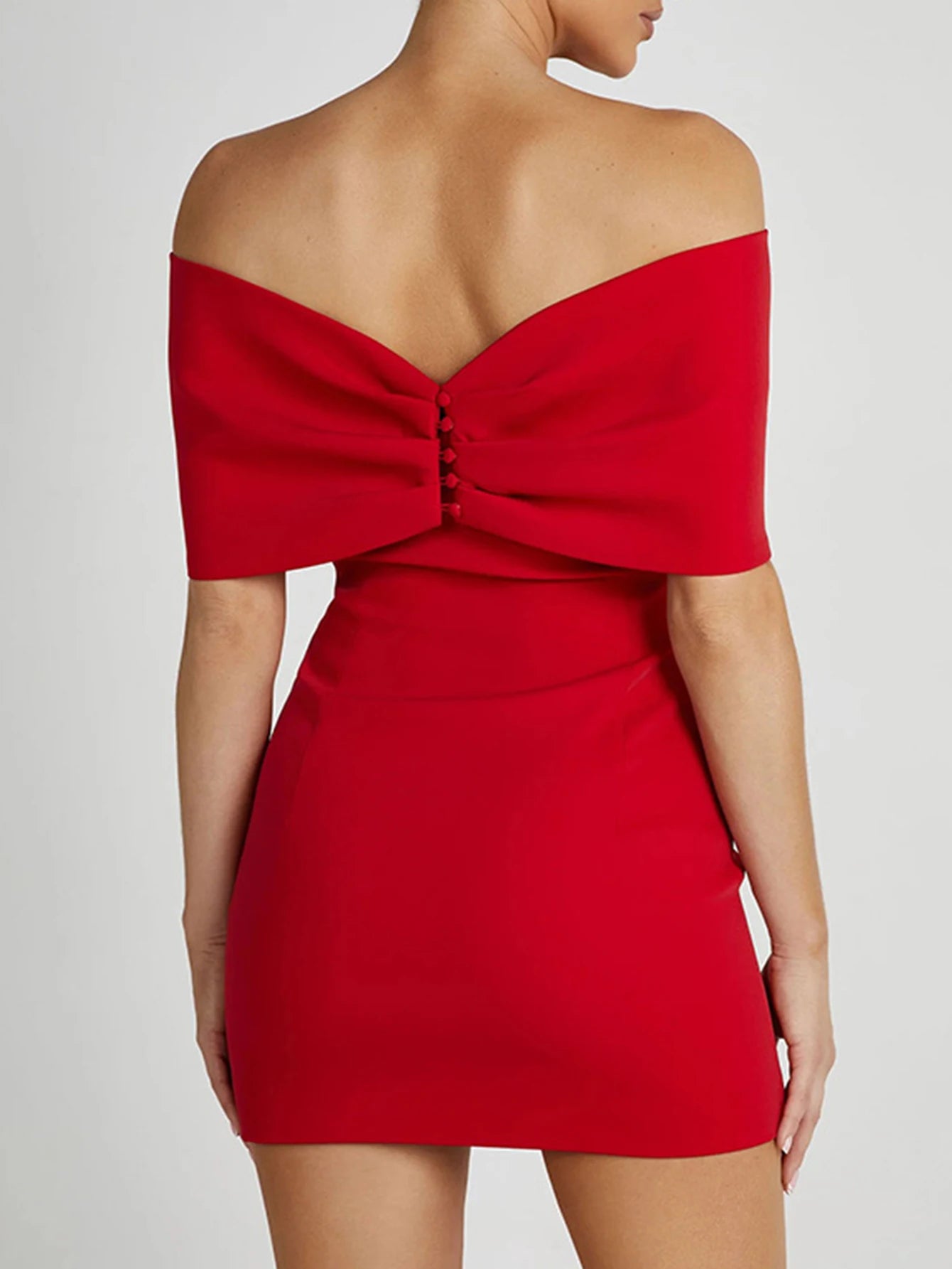 Valencia Red Off-Shoulder Mini Dress