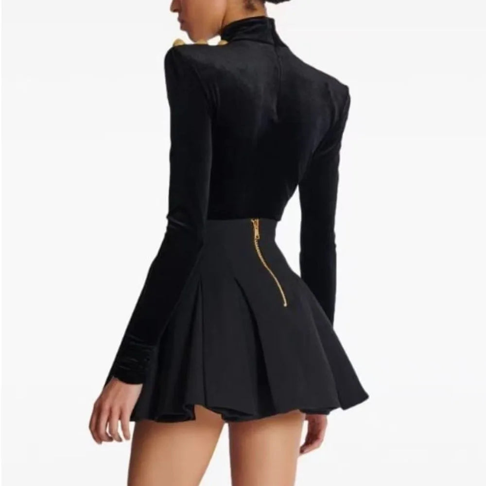 Unstoppable Black Button Two-Piece Set