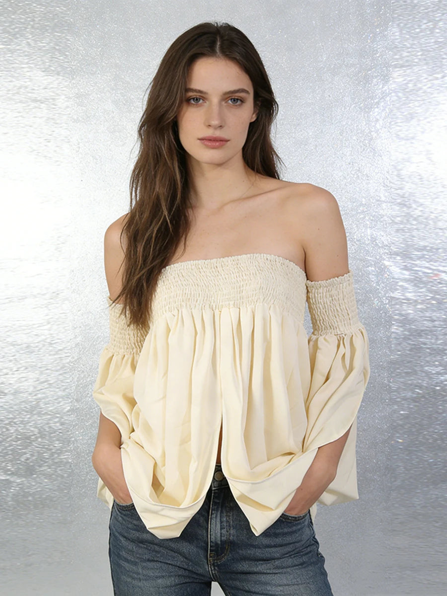 Heaven Ivory Off-Shoulder Top