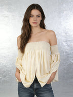 Heaven Ivory Off-Shoulder Top