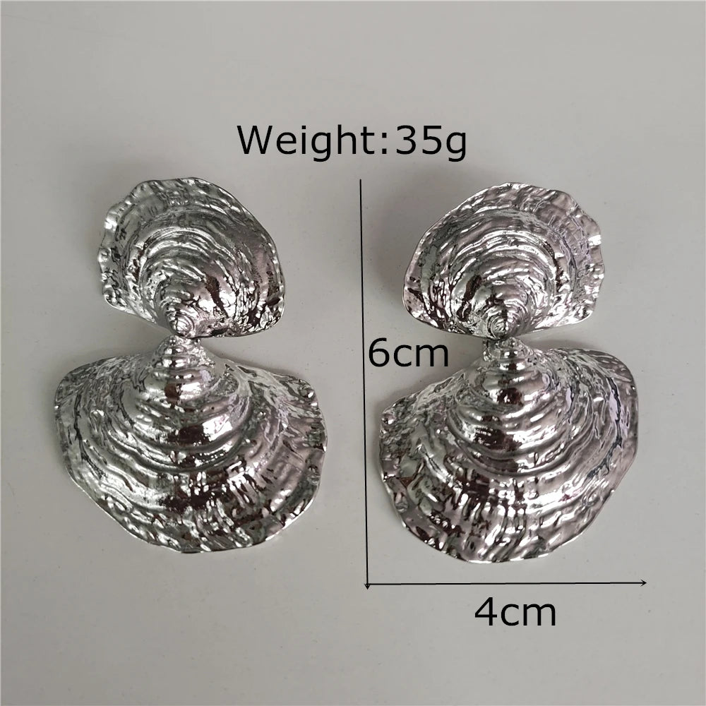 Ocean Whisper Silver Sculpted Earrings