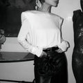 Silk White Deep Cowl Back Top