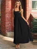 Olivia Skye Backless Flared Black Maxi Dress