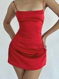 Temptress Red Draped Flirty Mini Dress