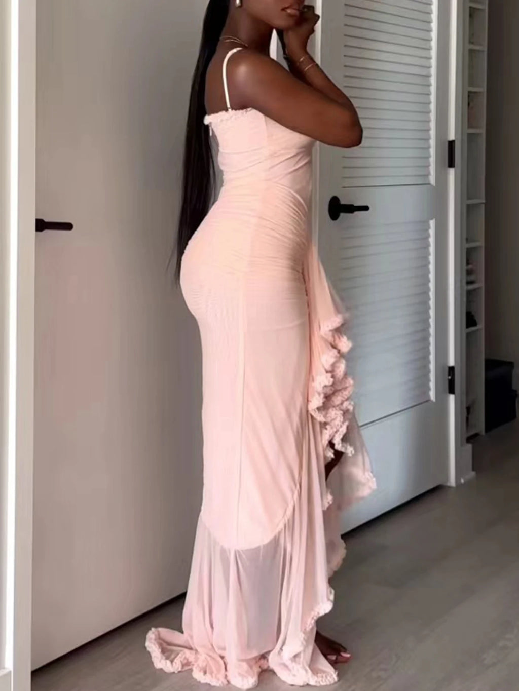 Molly Elegant Pink Maxi Dress