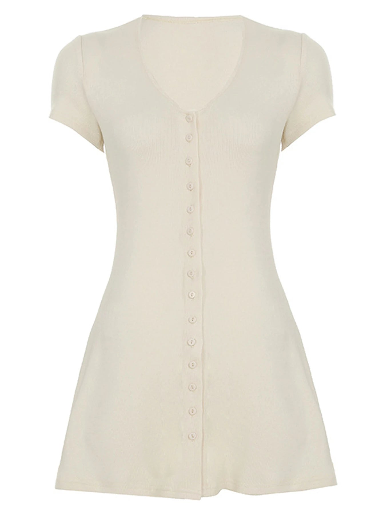 Harbor Ivory V-Neck Mini Dress