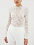 Obsession White Sheer Lace Top