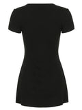 Harbor Black V-Neck Mini Dress