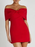 Valencia Red Off-Shoulder Mini Dress