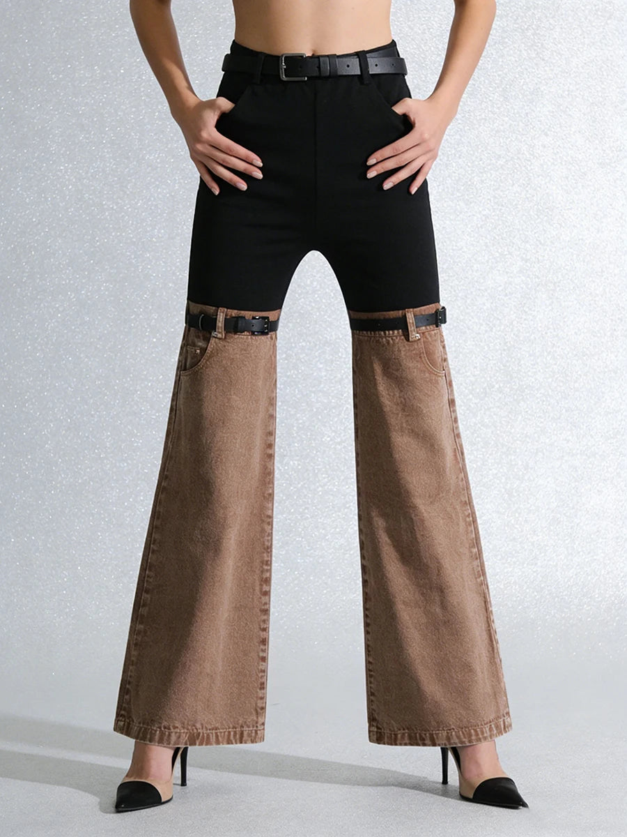 Hype Brown Split-Leg Pants