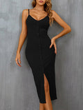 Sloane Black Bodycon Midi Dress