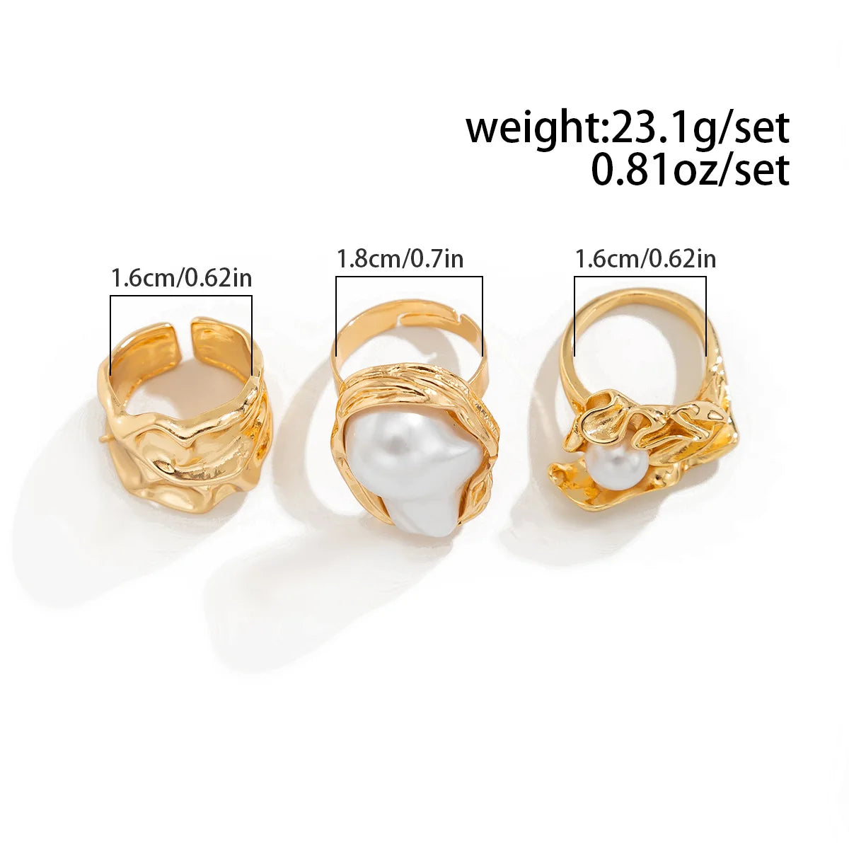 Liquid Gold Treasure Baroque Pearl Ring Set