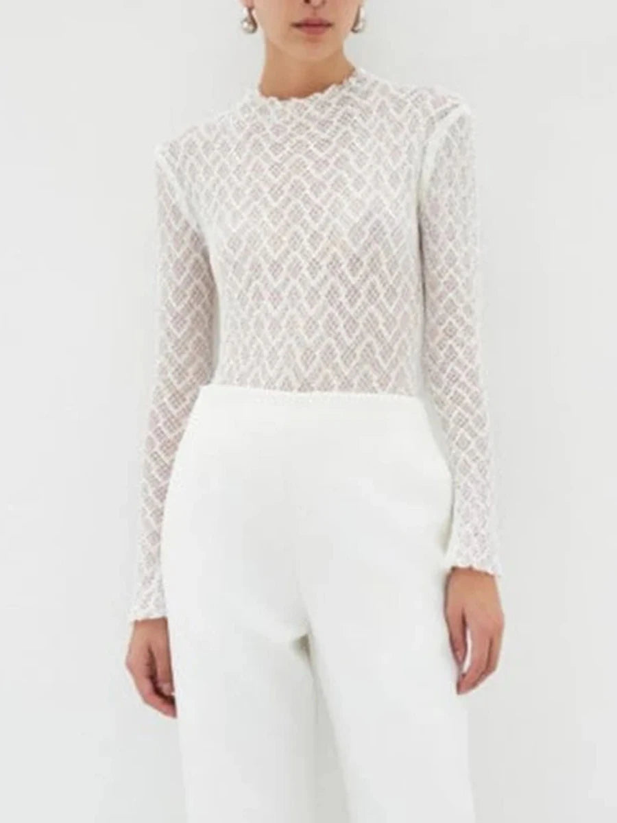 Obsession White Sheer Lace Top