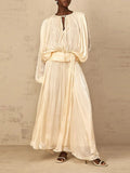 Sofia Ivory Drape Detail Maxi Dress