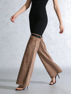 Hype Brown Split-Leg Pants