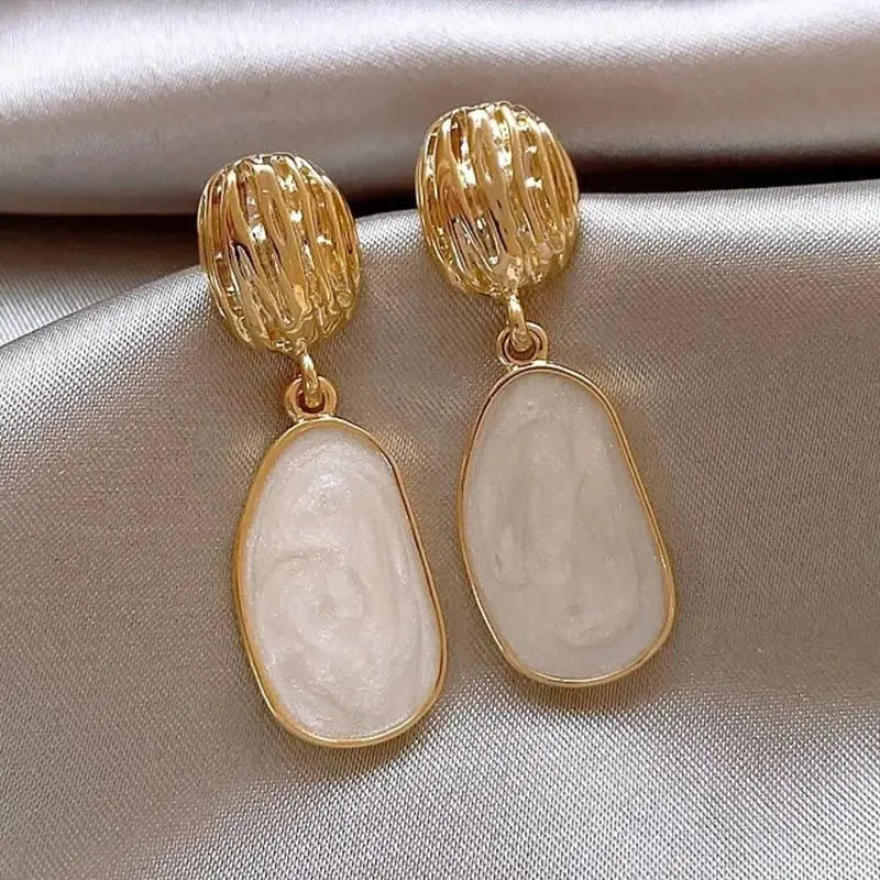 Golden Glaze Dangle Earrings
