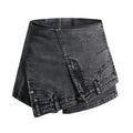 Rebel Black Asymmetric Zip Shorts