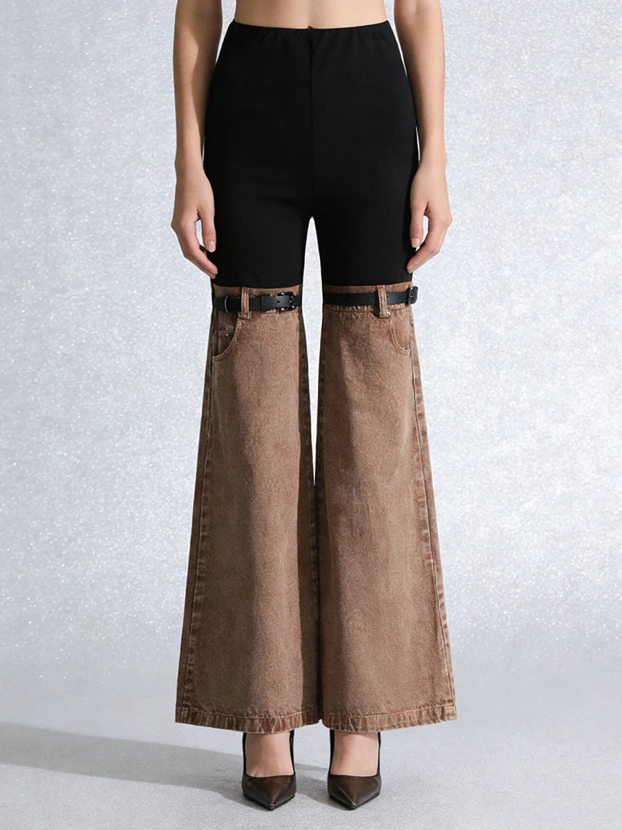 Hype Brown Split-Leg Pants