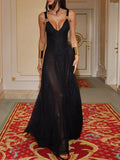 Monica Black Mesh Maxi Dress