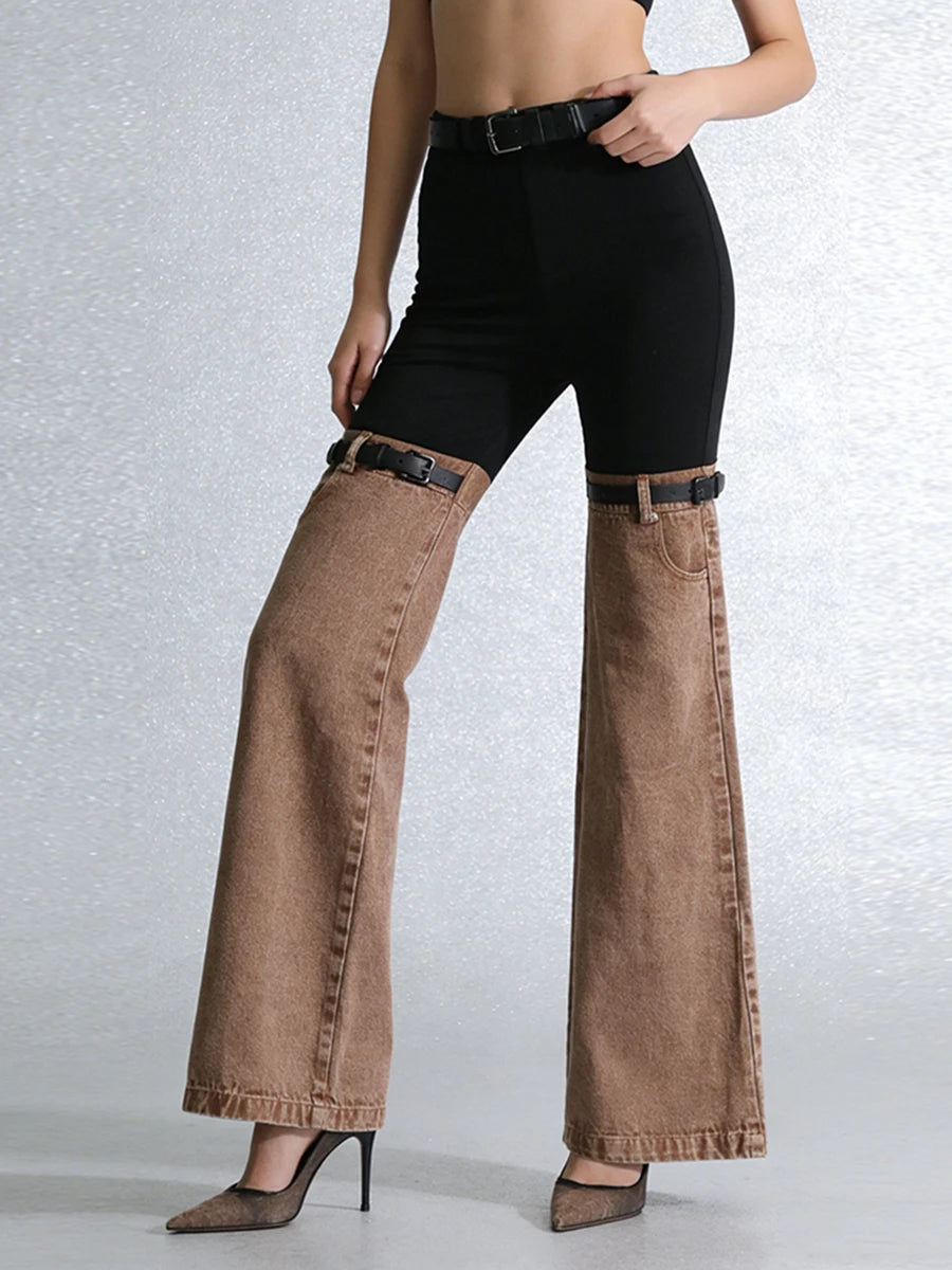 Hype Brown Split-Leg Pants