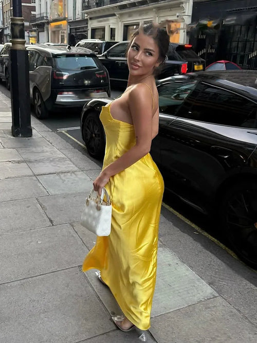 Capri Yellow Slip Maxi Dress