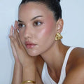 Art Deco Gold Triangle Earrings