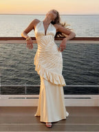 Nerissa Ivory Draped Maxi Dress