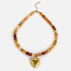 Desert Sun Stone Gold-Heart Necklace