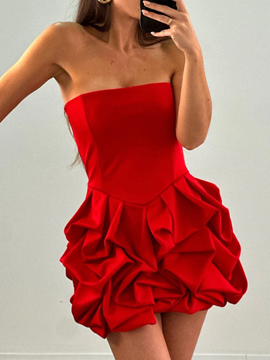 Scarlett Strapless Corset Red Mini Dress