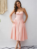 Kylie Joy Pink Backless Midi Dress