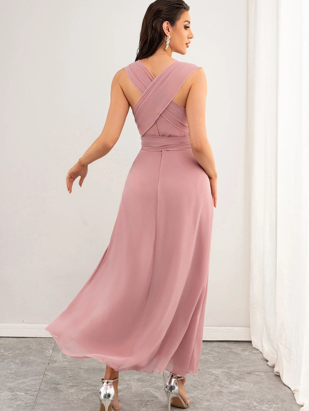 Lucy Flirt Bow Pink Maxi Dress