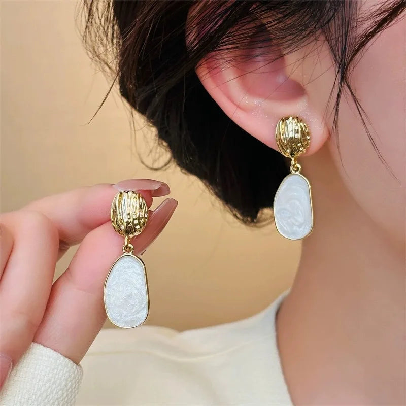 Golden Glaze Dangle Earrings