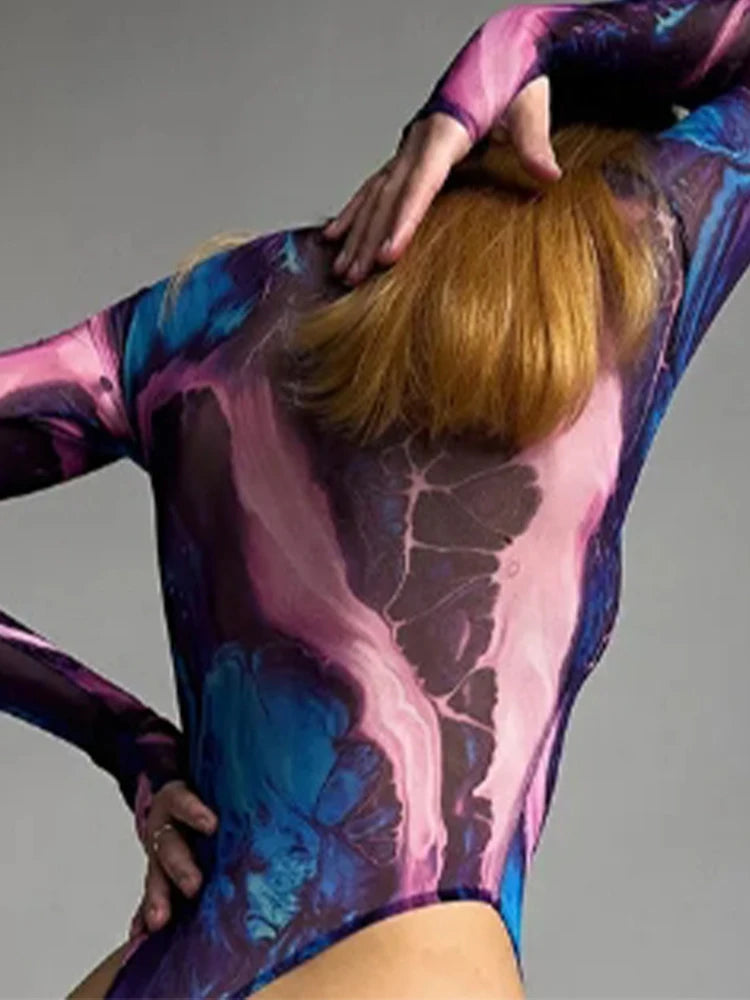 Electra Multi Abstract Print Bodysuit