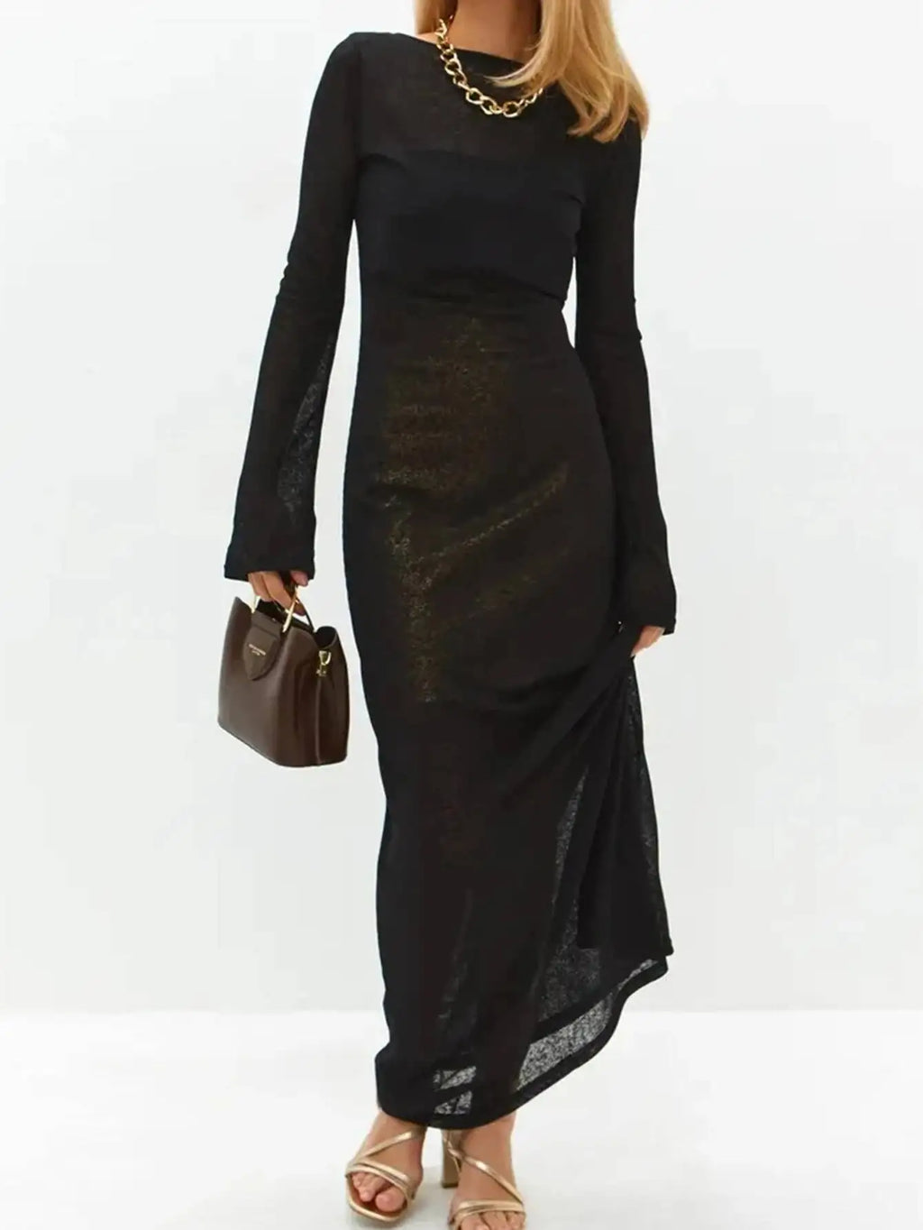 Monarch Black Sheer Cover-Up Dress