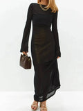Monarch Black Sheer Cover-Up Dress