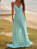 Monica Mint Blue Mesh Maxi Dress