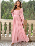 Margot Pink Backless Long Sleeve Maxi Dress