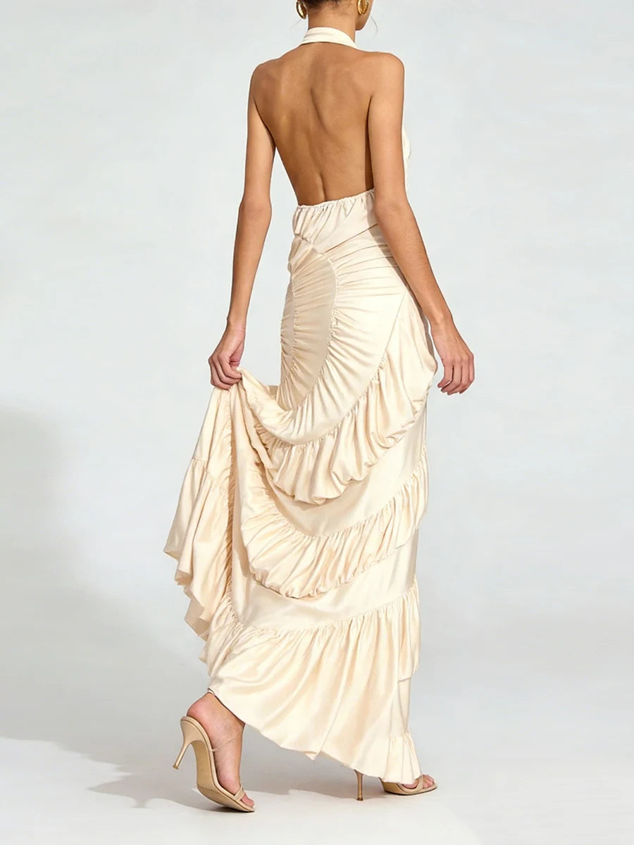 Cleo Ivory Ruffle Maxi Dress