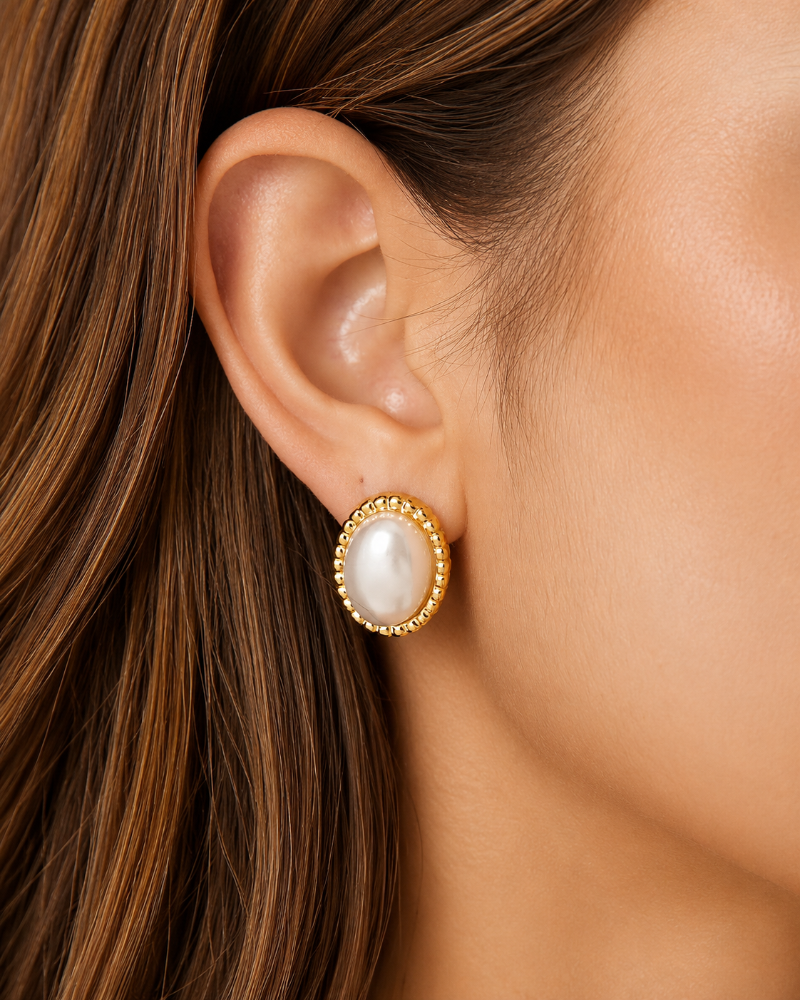 Silent Confession Gold-Trim Pearl Earrings