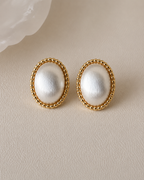 Silent Confession Gold-Trim Pearl Earrings