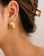 Silent Confession Silver-Trim Pearl Earrings