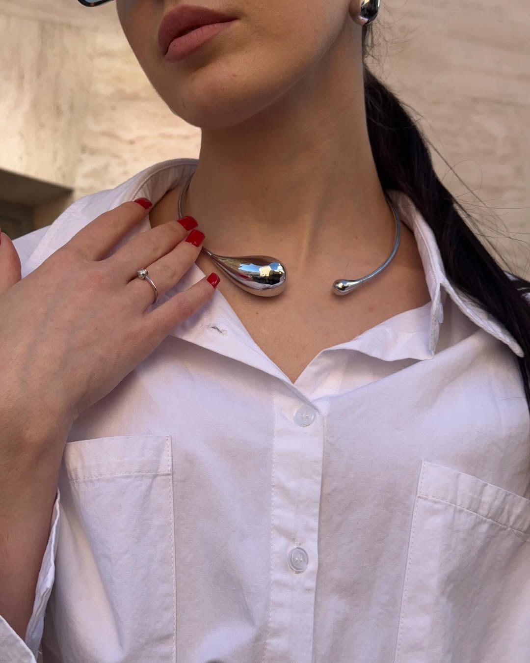 Self Love Silver Teardrop Necklace