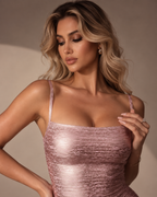 Sweet Addiction Pink Metallic Bodycon Mini Dress
