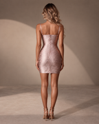 Sweet Addiction Pink Metallic Bodycon Mini Dress