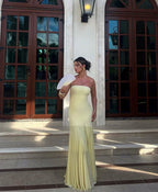 Primrose Yellow Strapless Maxi Dress