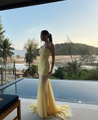 Primrose Yellow Strapless Maxi Dress