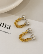 Two-Tone Chain Earrings