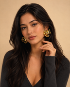 Vintage Oversized Gold Heart Earrings