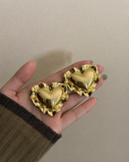 Vintage Oversized Gold Heart Earrings